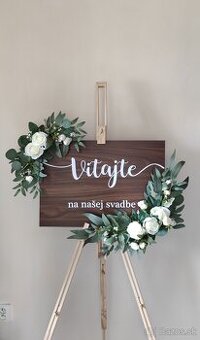 Uvítacia tabuľa na svadbu (viac druhov)