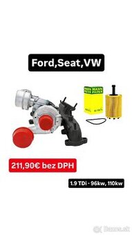 Repasované turbo BORGWARNER 1.9 TDi - 96kw, 110kw