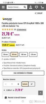 Fasádny polystyrén Isover 8 cm