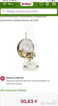 Petrolejova lampa na stenu