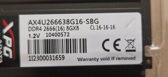 ADATA XPG GAMMIX DDR4 2666mhz 2x8gb