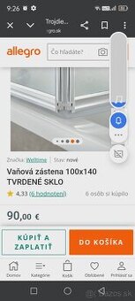 Nová vaňová zastena HX NATALI 3 (123,5 x 139 cm) – tvrdené s