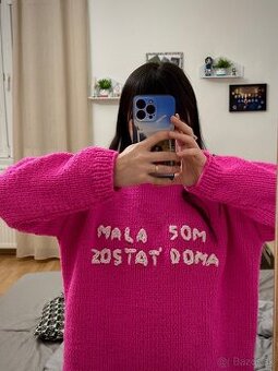 žiarivo ružový sveter univerzálna veľkosť