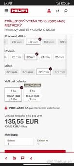 Príklepové vrtáky HILTI TE-YX (SDS Max)