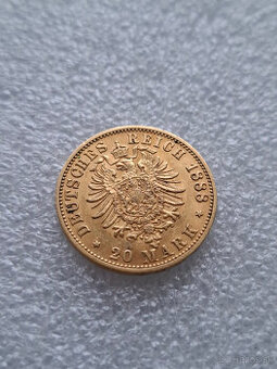 Zlata minca 20 Marka 1888 A Friedrich III