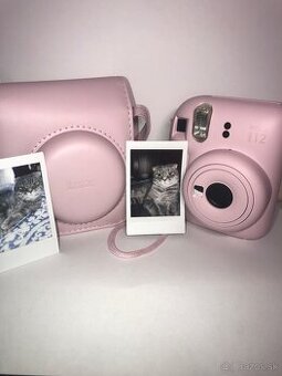 fotoaparát polaroid ružový/fujifilm instax mini 12+púzdro