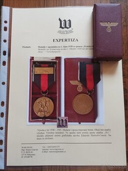 Medaile 1. říjen 1938 + spona (odznak, vyznamenanie)