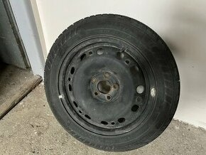 4x Plechové disky R15 5x100 + zimné pneumatiky 185/55 R15