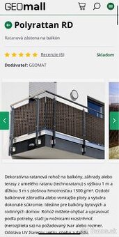 Predám Polyrattan – tmavo hnedá ratanová clona 16 ks