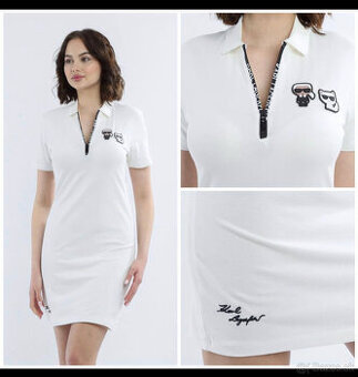 Karl Lagerfeld dámske polo šaty biele - 1