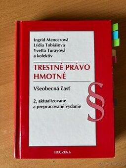 Kniha Trestné právo hmotné - Všeobecná časť (I. Mencerová)