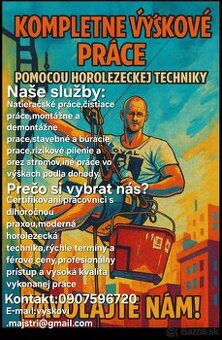 Profesionálne výškové práce – rýchlo, bezpečne a kvalitne
