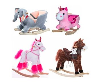 Detský hojdací jednorožec sloník koník so zvukom a baterkami