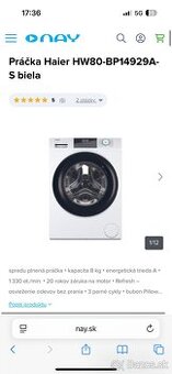 Práčka haier hw80-bp14929a-s