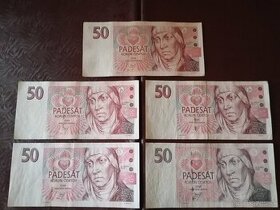 SESTAVA BANKOVEK 50 KČ VŠECHNY VYDANÉ SÉRIE - 1
