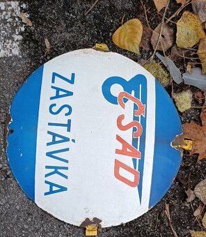 Originál smaltovaná autobusová tabuľa ČSAD