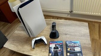 PS5 s mechanikou + 2 hry + nabijacia stanica