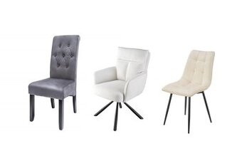 Jedálenské stoličky - sivá a biela farba -  3 druhy