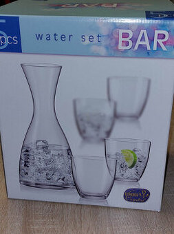 Karafa+poháre, štamperlíky