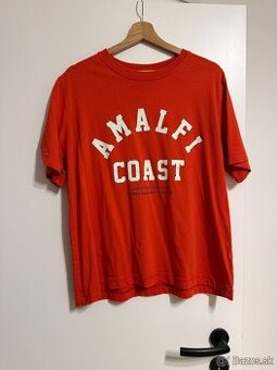 H&M bavlnené dámske červené tričko - L