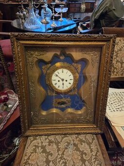 Starožitné rámové hodiny Biedermeier (Viedeň, cca r. 1840)