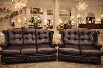 Kožená sedacia súprava 3+2-CHESTERFIELD