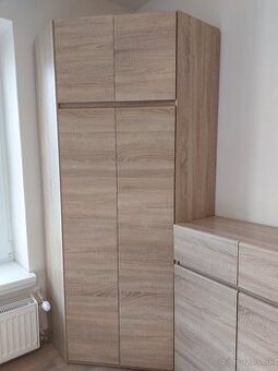 Rohová šatníková skriňa BRW Academica