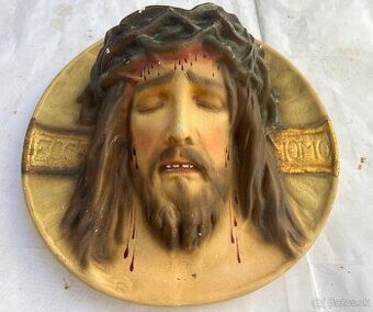 Stary vintage Jezis rucne malovany obrazok obraz dekoracia