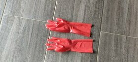 červené Latexové rukavice