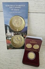 Zlata zberatelska minca 5000Sk Kremnicky Toliar 1999