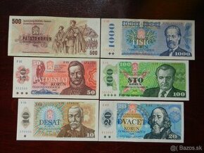 Československé UNC bankovky a iné