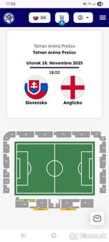 Rezervovane U21 Slovensko - Anglicko