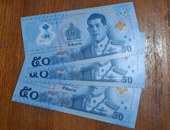 NOVINKY-Bankovky sveta Thajsko 50,100 Bhatov POLYMER