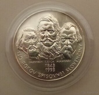 Strieborná minca 150 rokov spisovnej slovenciny