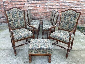 Predám vintage jedálenské stoličky – set 8 kusov
