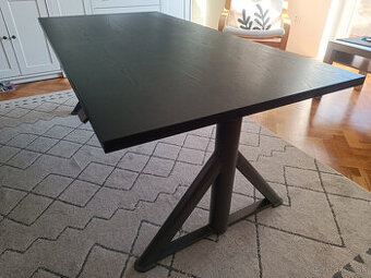 IDÅSEN Stôl nastaviteľná výška, čierna/tmavosivá, 160x80 cm
