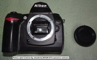 Predám dig. zrkadlovku NIKON D70 s poruchou snímača