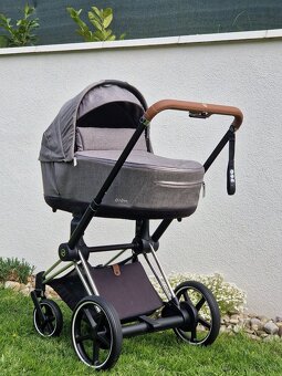 Dvojkombinácia Cybex ePriam Chrome Brown + Seat Platinum