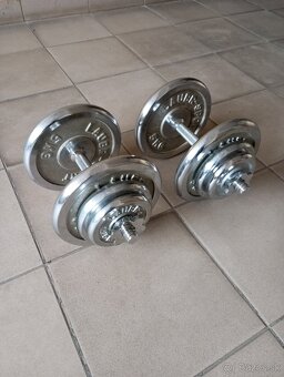 Pochrómované nakladacie jednorúčky LAUBR-SPORT 2x20kg - NOVÉ