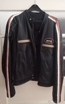 Pánska kožená motorkárska bunda, 2XL