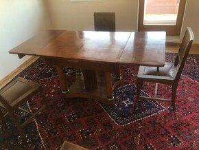 Starožitný stôl a stoličky - 1