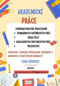Písanie bakalárskych,diplomových, seminárnych prác