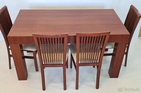Stol + 4x stolicky Mahagon dyha 150x80cm - 1