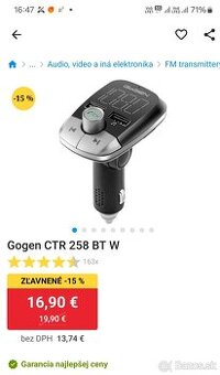 2 x modul do auta 12V na prenos hudby do rádia
