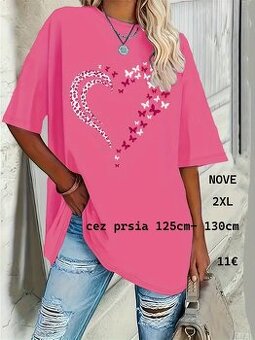 Tričko ružove 2XL , 3XL NOVE