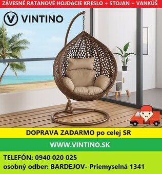Ratanové zavesne hojdacie kreslo, dvojkreslo - Skvela cena