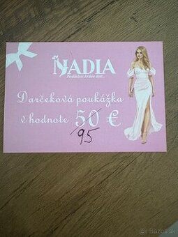 Darčeková poukážka Nadia- predajňa spoločenských šiat