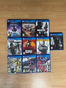 Hry na ps4 - RDR2, tombraider, witcher, pes, mafia