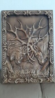 Drevený obraz Poľovnicke motivy 59×36cnhr.3cm