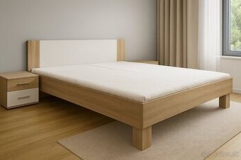 Manželská postel 180x200 s nočními stolky. Dub sonoma